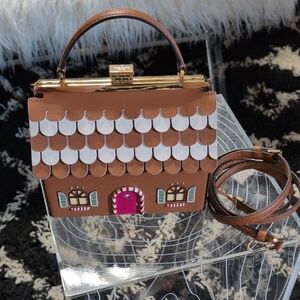 Kate Spade Brown and White Mini Bag